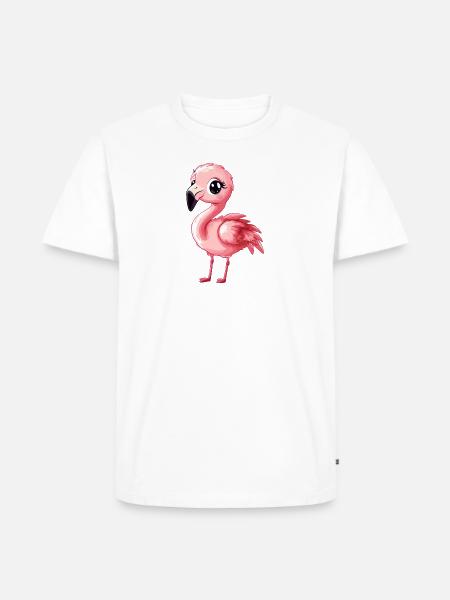 Flamingo Flamenco Wasservogel - Männer Premium Bio T-Shirt - Weiß