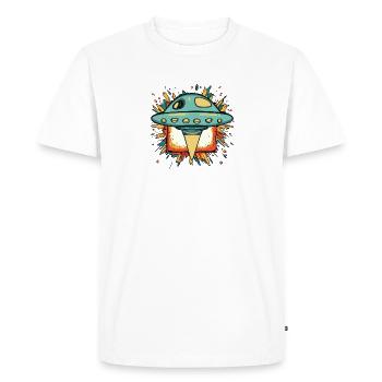 Soucoupe OVNI - T-shirt Premium bio Homme - blanc - Devant - Nico (187cm)