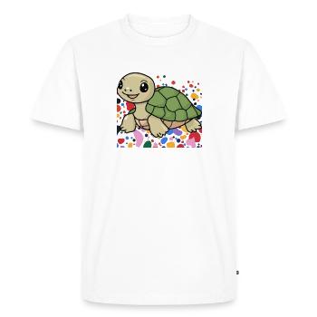 Turtle Slow - Men's Premium Organic T-Shirt - white - Front - Nico (187cm)