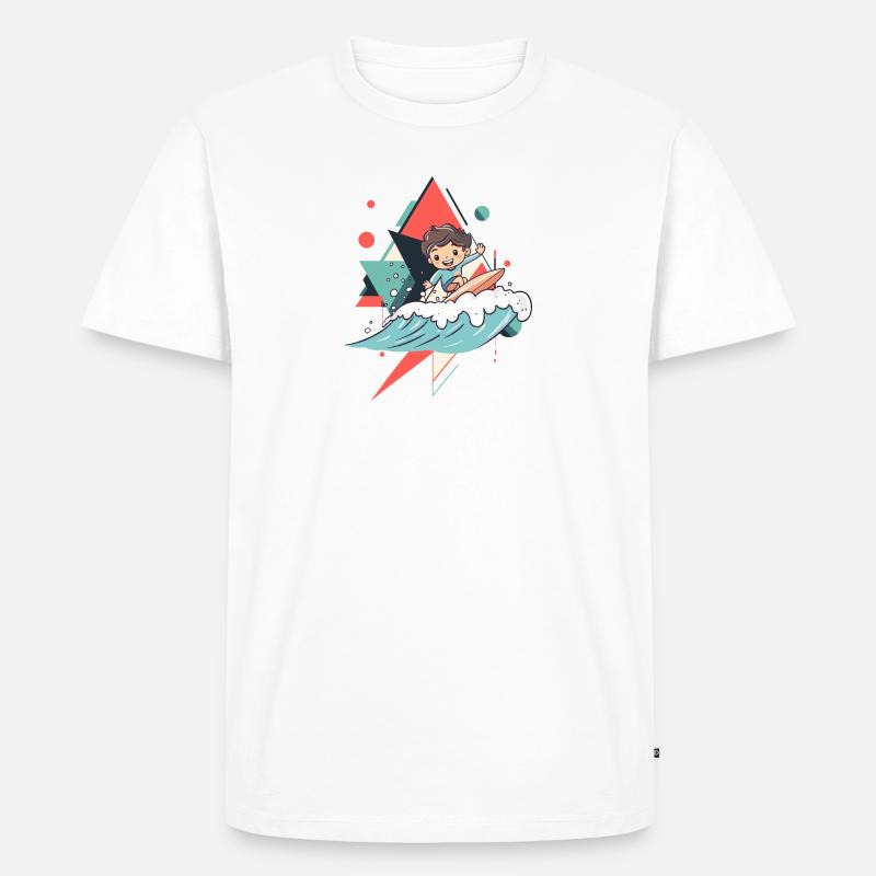 Surfer Surfbrett - Männer Premium Bio T-Shirt - Weiß