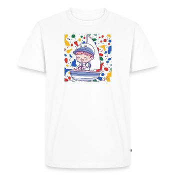 Sailing Sailing Ship - Men's Premium Organic T-Shirt - white - Front - Nico (187cm)