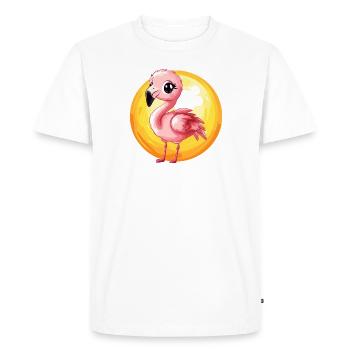 Flamingo Flamenco - Men's Premium Organic T-Shirt - white - Front - Nico (187cm)