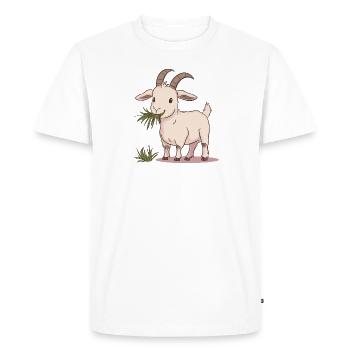 Chèvre Capricorne - T-shirt Premium bio Homme - blanc - Devant - Nico (187cm)