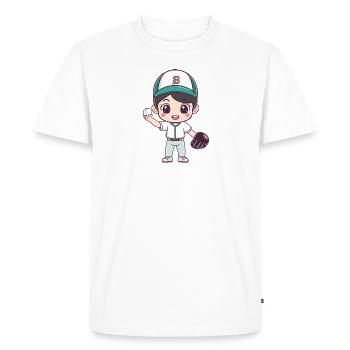 Gant de baseball - T-shirt Premium bio Homme - blanc - Devant - Nico (187cm)