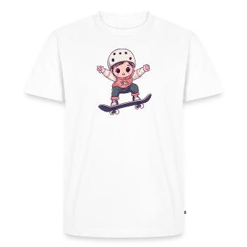 Skate Skateboard Skater - T-shirt Premium bio Homme - blanc - Devant - Nico (187cm)