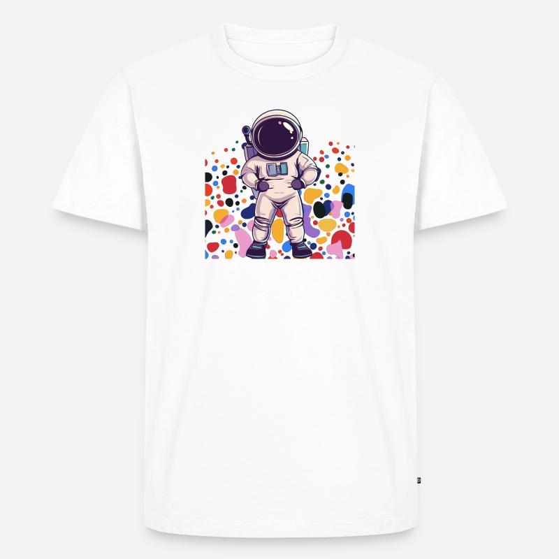 Astronaut Spaceman Raumschiff - Männer Premium Bio T-Shirt - Weiß