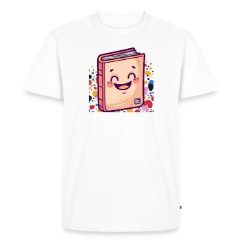 Lire Bookworm - T-shirt Premium bio Homme - blanc - Devant - Nico (187cm)