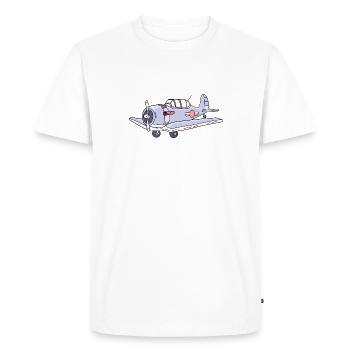 Airplane Flying - Men's Premium Organic T-Shirt - white - Front - Nico (187cm)