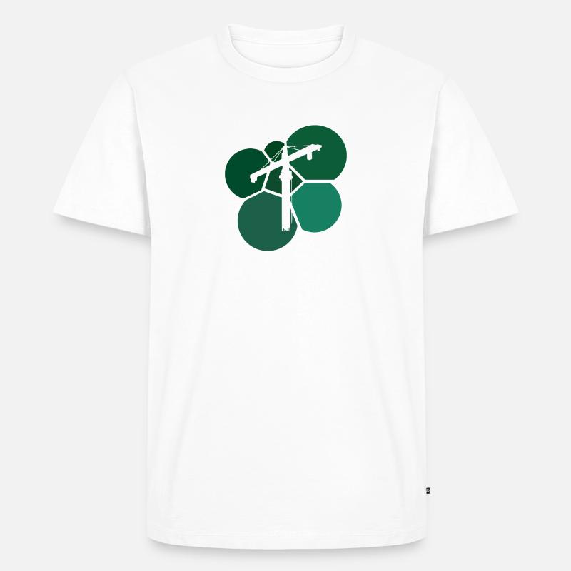 Kranfahrer Bauarbeiter - Männer Premium Bio T-Shirt - Weiß