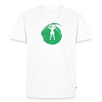 Haltère Bodybuilder - T-shirt Premium bio Homme - blanc - Devant - Nico (187cm)