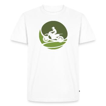 Moto Dirt Bike - T-shirt Premium bio Homme - blanc - Devant - Nico (187cm)