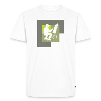 Brush Painter - Men's Premium Organic T-Shirt - white - Front - Nico (187cm)