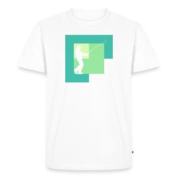 Pêche Pêche Pêche Sport Pêcheur - T-shirt Premium bio Homme - blanc - Devant - Nico (187cm)