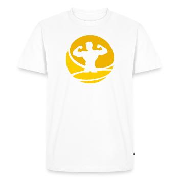 Poids musculaires de musculation - T-shirt Premium bio Homme - blanc - Devant - Nico (187cm)