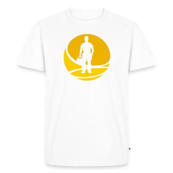 Installateur d’outils - T-shirt Premium bio Homme - blanc - Devant - Nico (187cm)