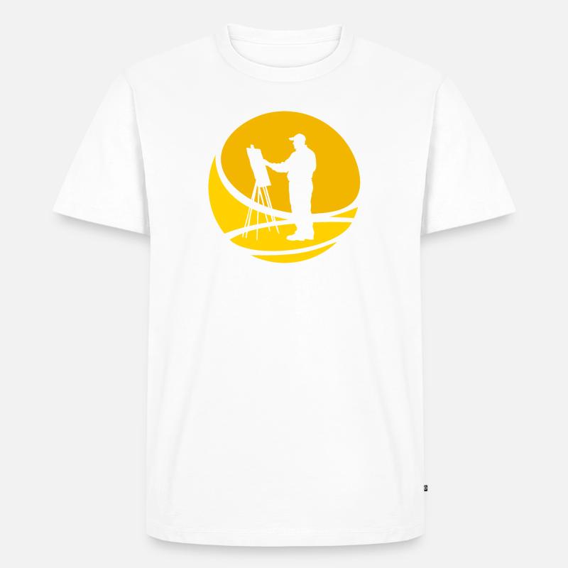 Malen Pinsel Painter - Männer Premium Bio T-Shirt - Weiß