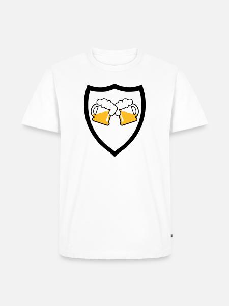 Bier Emblem 3c - Männer Premium Bio T-Shirt - Weiß