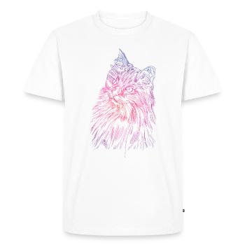 Visage de chat d'un chat persan comme chat domestique - T-shirt Premium bio Homme - blanc - Devant - Nico (187cm)