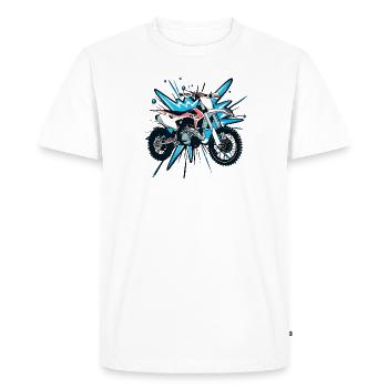 Dirt Bike Moto Bike - T-shirt Premium bio Homme - blanc - Devant - Nico (187cm)