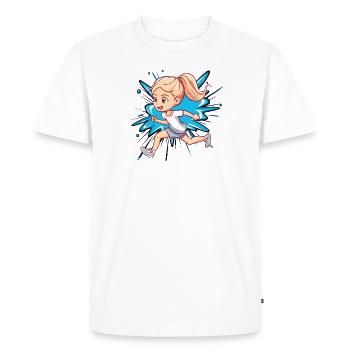 Running Sprint - Men's Premium Organic T-Shirt - white - Front - Nico (187cm)