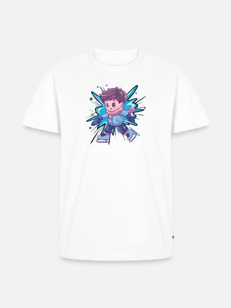 Eislaufen Eislauf Eiskunstläufer - Männer Premium Bio T-Shirt - Weiß