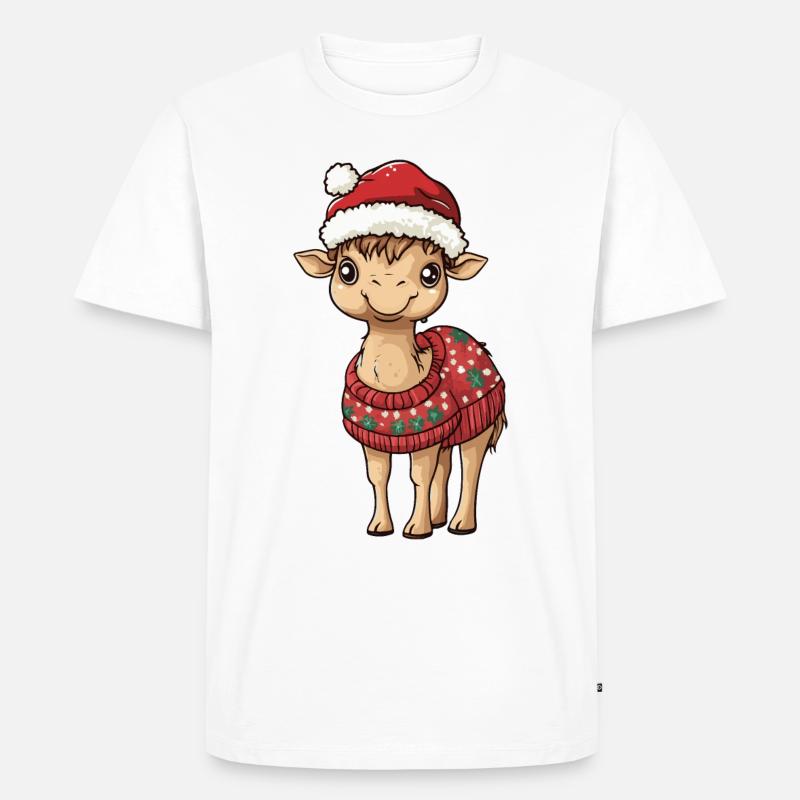 Kamel Weihnachten Comic - Männer Premium Bio T-Shirt - Weiß