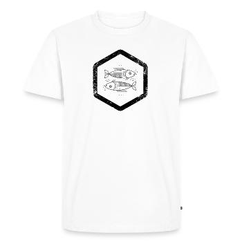 Hexagonaux · Signes du Zodiaque · · Poissons Poissons - T-shirt Premium bio Homme - blanc - Devant - Nico (187cm)