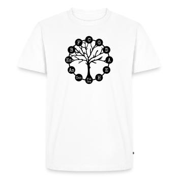 Music lives - Men's Premium Organic T-Shirt - white - Front - Nico (187cm)