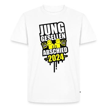 Enterrement de vie de garçon 2024 Enterrement de vie de garçon - T-shirt Premium bio Homme - blanc - Devant - Nico (187cm)