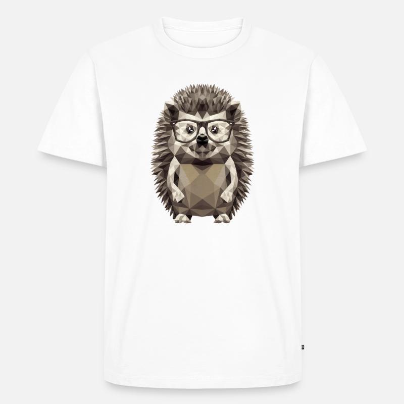 Niedlicher Polygon Igel - Stacheltier - Männer Premium Bio T-Shirt - Weiß