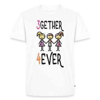 T-shirt en polyamour 3gether 4ever Poly Pride - T-shirt Premium bio Homme - blanc - Devant - Nico (187cm)
