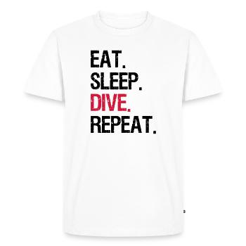Mangez Sommeil Répéter Plongée - T-shirt Premium bio Homme - blanc - Devant - Nico (187cm)