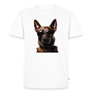 Malinois Cool - Chien Malinois - T-shirt Premium bio Homme - blanc - Devant - Nico (187cm)
