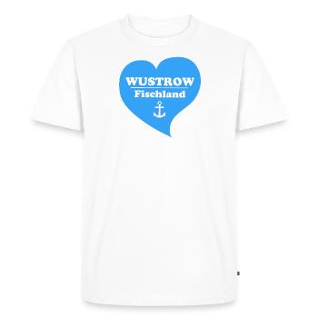 Wustrow Fischland heart blue - Men's Premium Organic T-Shirt - white - Front - Nico (187cm)