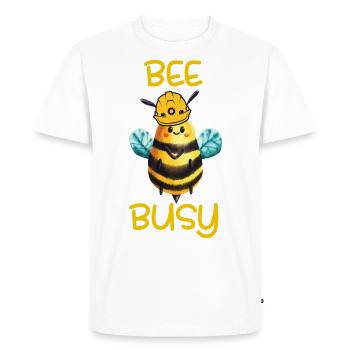 Abeille Bee coeur miel Apiculteur d’été Comic Busy - T-shirt Premium bio Homme - blanc - Devant - Nico (187cm)