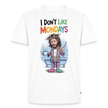 Jésus fatigué style lundi matin - T-shirt Premium bio Homme - blanc - Devant - Nico (187cm)