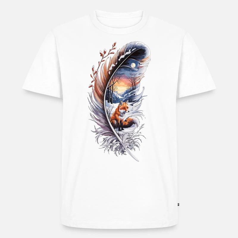 Fuchs im Schnee – Waldliebe - Männer Premium Bio T-Shirt - Weiß