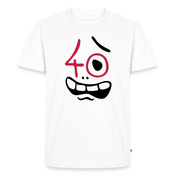 Uh oh, 40 years! - Men's Premium Organic T-Shirt - white - Front - Nico (187cm)