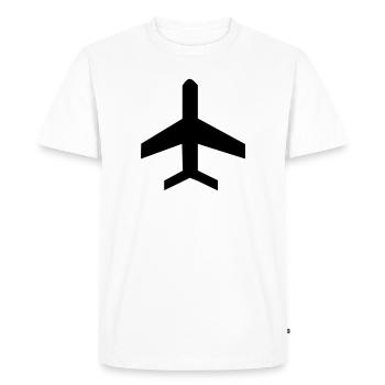 Airplane symbol icon - Men's Premium Organic T-Shirt - white - Front - Nico (187cm)