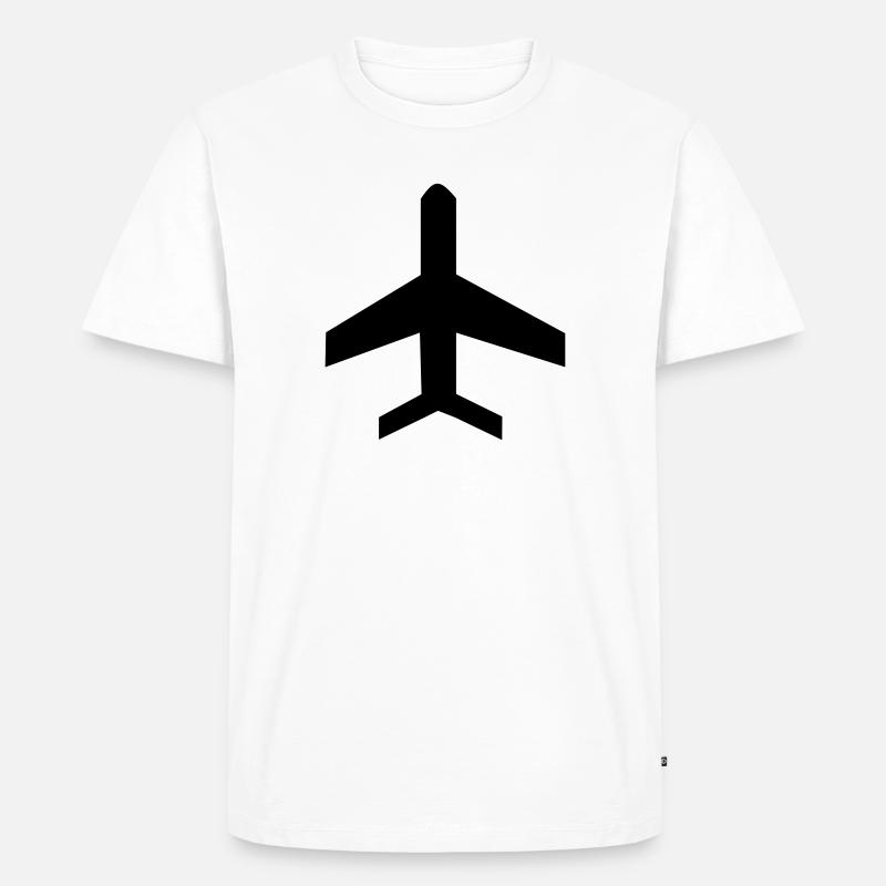 Flugzeug Symbol Icon - Männer Premium Bio T-Shirt - Weiß
