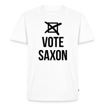 Vote Saxon - T-shirt Premium bio Homme - blanc - Devant - Nico (187cm)