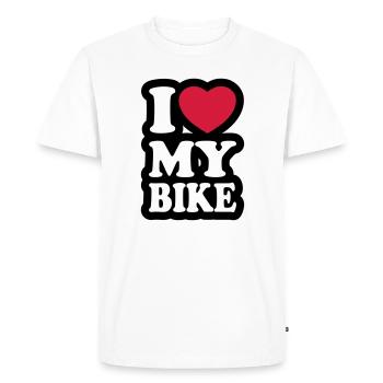 I love my bike - Men's Premium Organic T-Shirt - white - Front - Nico (187cm)