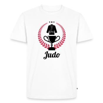 Judo / Judoka / Sport / Fight / Fighter / Strong - T-shirt Premium bio Homme - blanc - Devant - Nico (187cm)