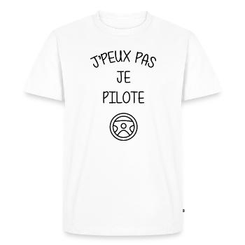 Course Automobile / Voiture / Sport / Pilote - T-shirt Premium bio Homme - blanc - Devant - Nico (187cm)