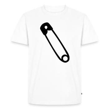 épingle de sûreté - T-shirt Premium bio Homme - blanc - Devant - Nico (187cm)