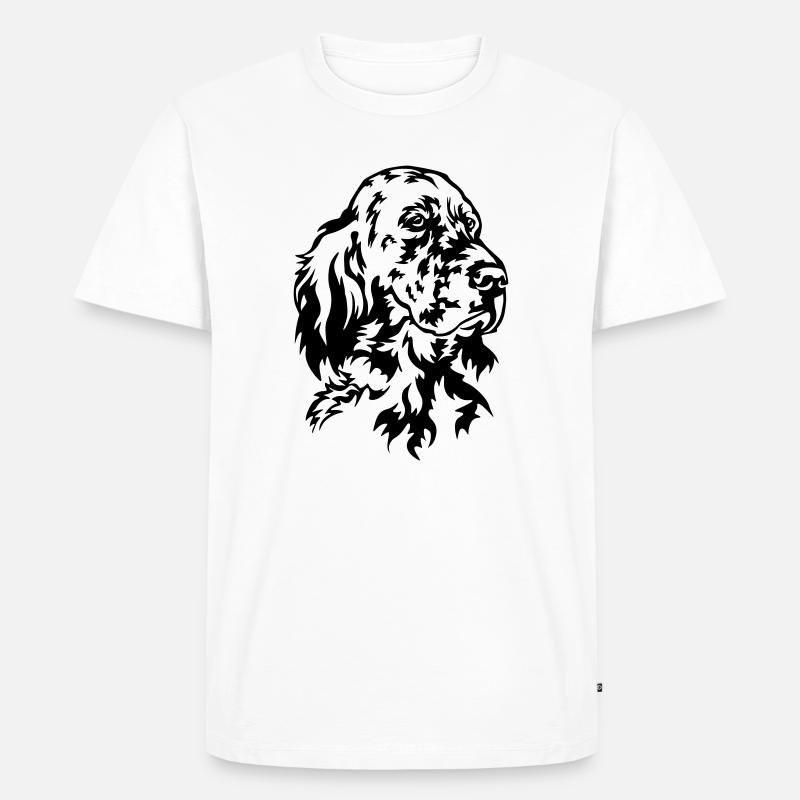 Englischer Setter Kopf - Männer Premium Bio T-Shirt - Weiß