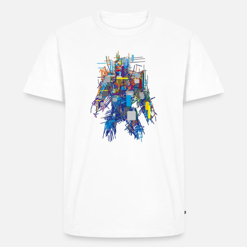Cyber Android Abstrakt - Männer Premium Bio T-Shirt - Weiß