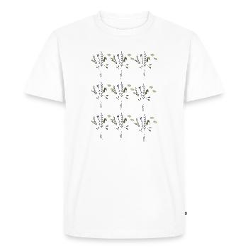 motif de prairies fleuries - T-shirt Premium bio Homme - blanc - Devant - Nico (187cm)