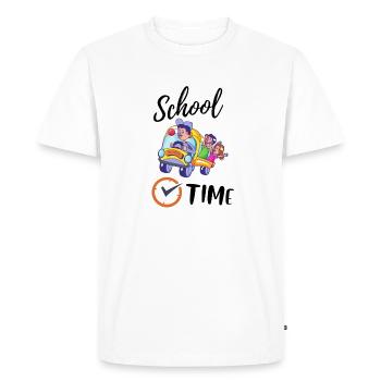 Sortie en famille dans une voiture colorée - T-shirt Premium bio Homme - blanc - Devant - Nico (187cm)