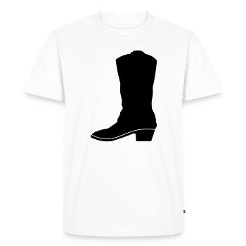 Botte western cowboy - T-shirt Premium bio Homme - blanc - Devant - Nico (187cm)
